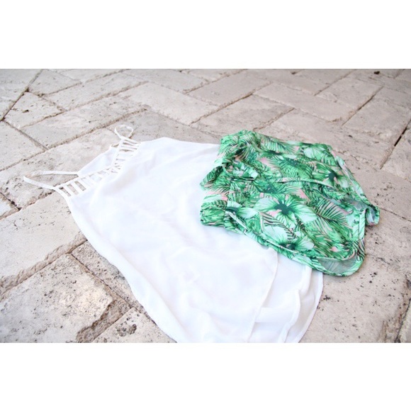 Runway bandits chiffon tank with leather detailing