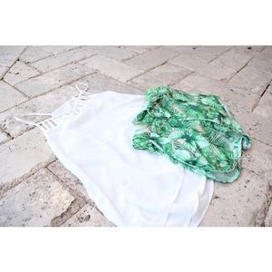 Runway bandits chiffon tank with leather detailing