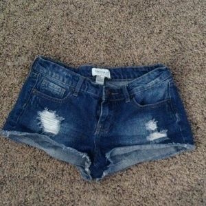 Forever 21 distressed denim shorts