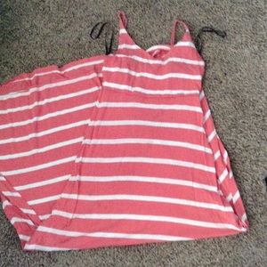 Forever 21 coral and white striped maxi dress