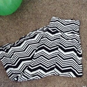 Black and white striped maxi skirt