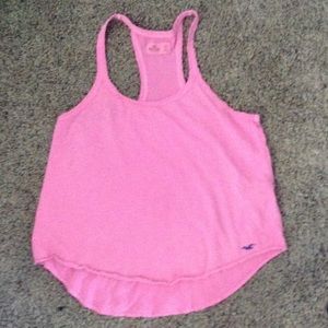 Pink hollister spaghetti strap racer back tank