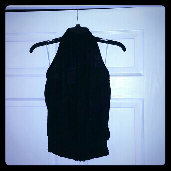Black lace halter top - Picture 1 of 2