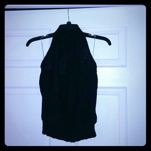 Black lace halter top