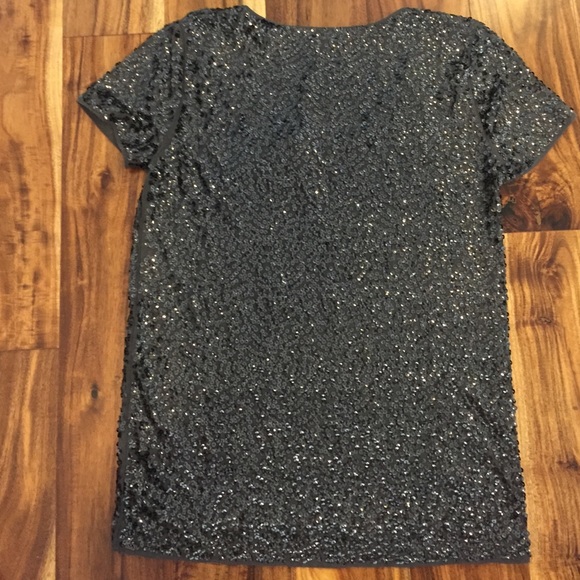J Crew Charcoal Sequined Blouse - Picture 2 of 2