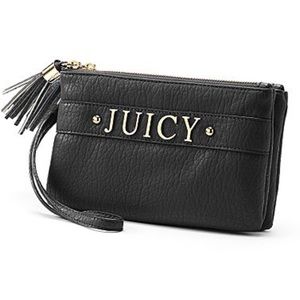 Black juicy couture two pocket wristlet