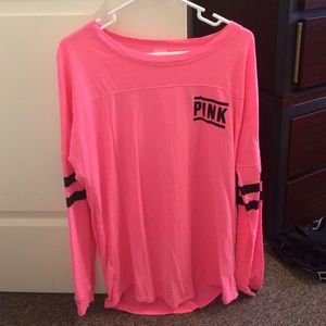 PINK long sleeved open back shirt