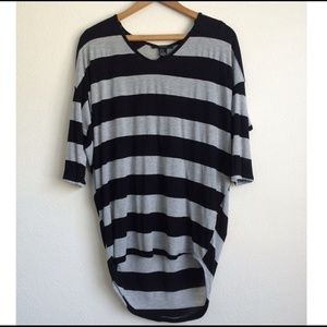 Black & Grey Oversized Top