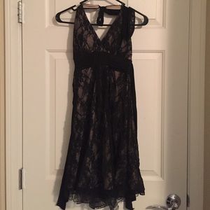 Black lace halter dress