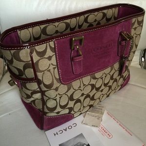 FINAL PRICE DROP! Authentic Coach suede tote.
