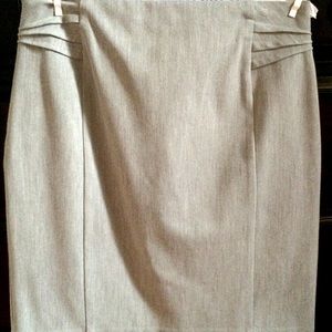 EXPRESS Grey High Waist Pintucked Pencil Skirt