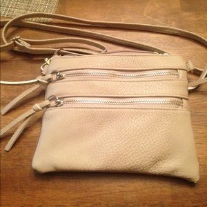 Tan cross-body purse