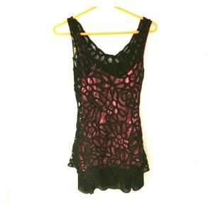 Betsy johnson pink and black party dress