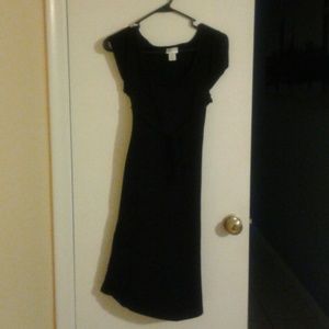 Black cotton a line dress