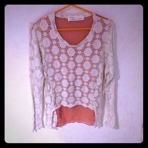 Pink and white blouse