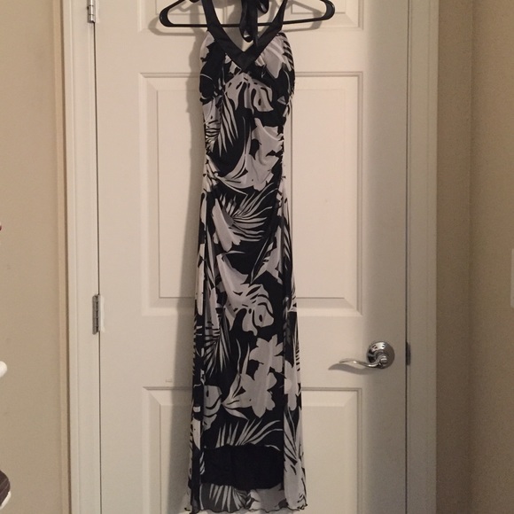 Long floral halter dress