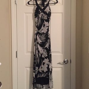 Long floral halter dress