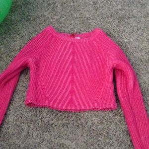 Thick pink cropped sweater