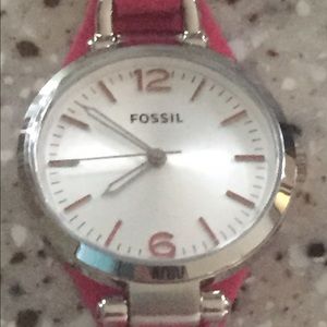NWT hot pink womens fossil watch