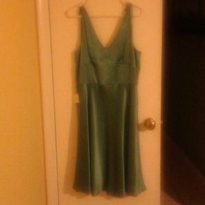 Turquoise silk dress with polyester lining