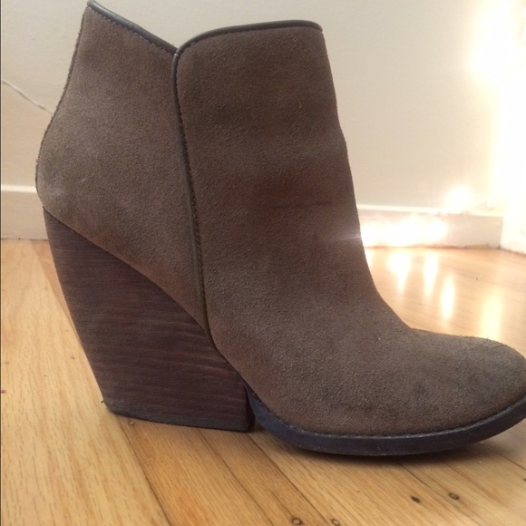Suede Wedge Booties 8.5