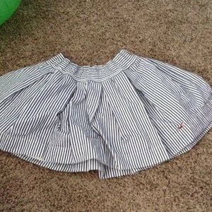 Blue and white striped skirt