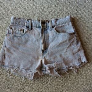 Purple tinted high waisted shorts