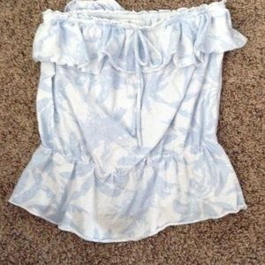 Blue Palm tree strapless