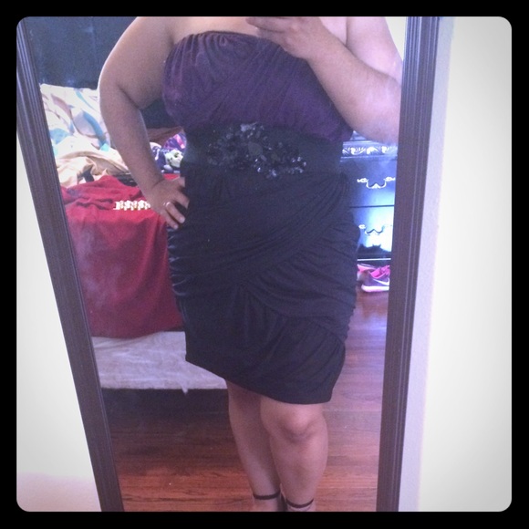 Torrid black/ purple dress - Picture 1 of 1