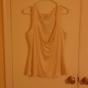 Cream White House Black Market sleeveless shirt