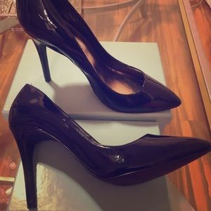 Cathy Jean Pointed Toe Pumps Black Patent Leather