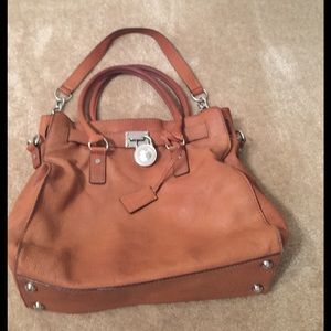 Authentic, camel leather, Michael Kors handbag.