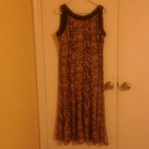 Brown and tan animal print long dress
