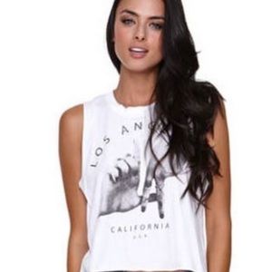 Brandy Melville LA white sleeveless top