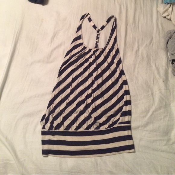Navy/white striped tank top