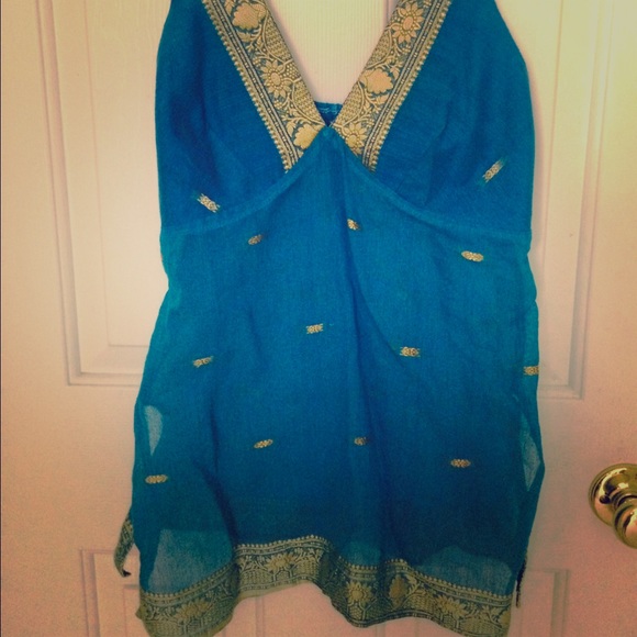Sold*Beautiful India inspired stitched tank top 💕