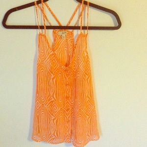 S H E E R / ORANGE & CREAM / FLOWY TANK