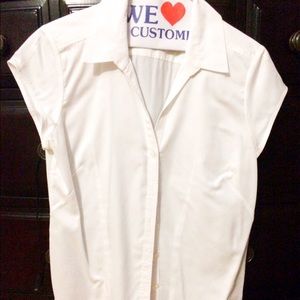 BANANA REPUBLIC Non-iron, Fitted White Blouse - 12