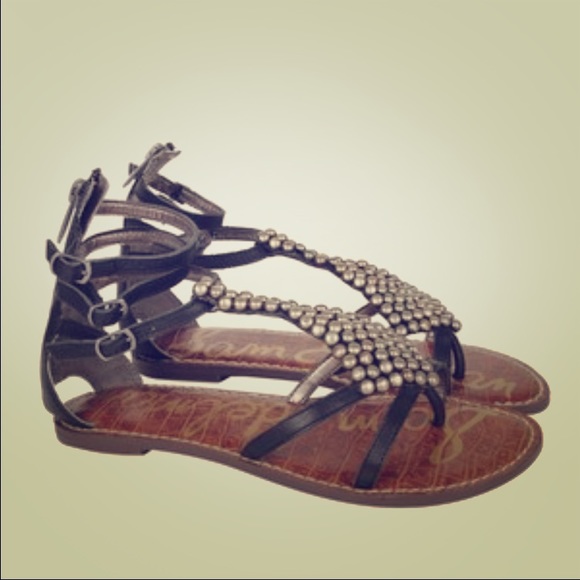 Black Studded Sam Edelman Gladiator Sandals