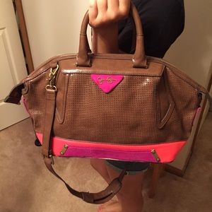 Brown Color Block Jessica Simpson Handbag