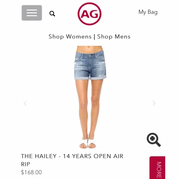NWT AG Jeans "the hailey" ex boyfriend shorts