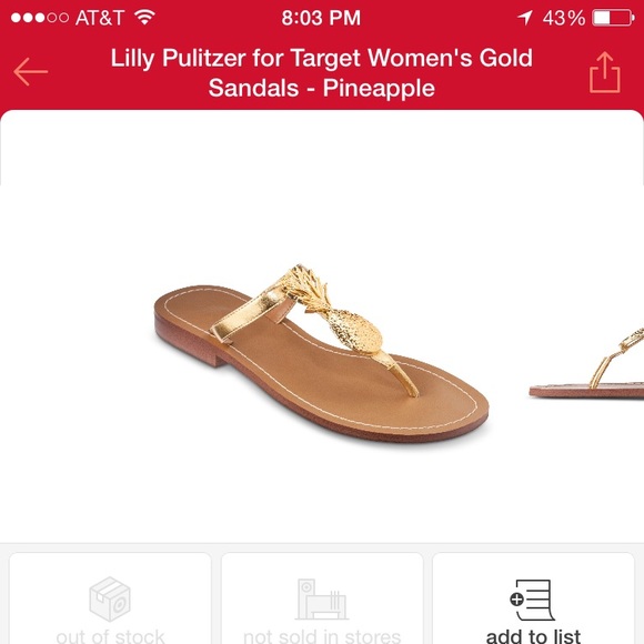 Lilly for Target pineapple sandal gold size 6 - Picture 1 of 1