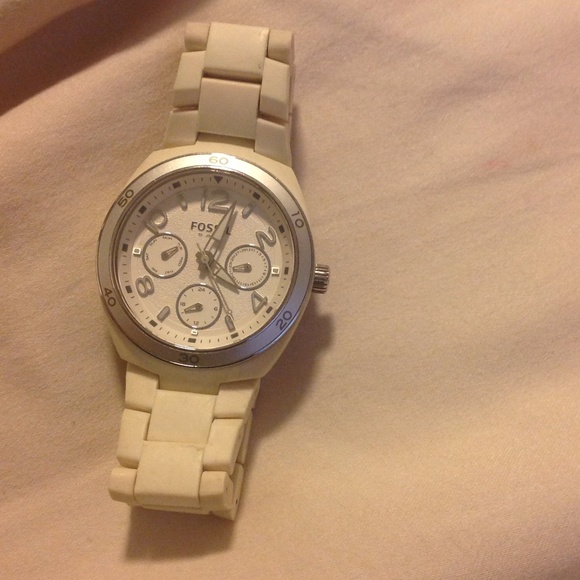 White fossil watch