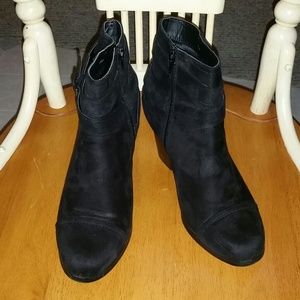 Charlotte Russe Black Suede Buckle Booties Size 10