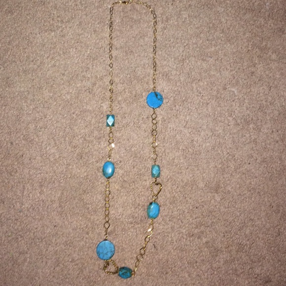 Turquoise and gold necklace - Picture 3 of 3