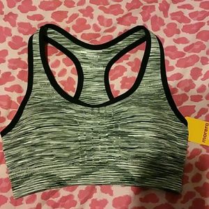 Black & White marbled color sports bra.