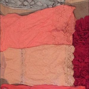 2 lace coral colored dresses