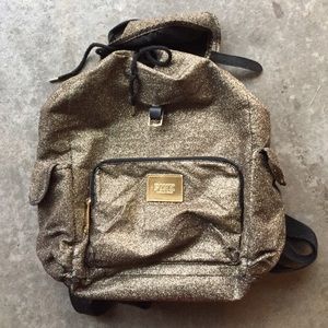 Gold Glitter PINK Drawstring Backpack