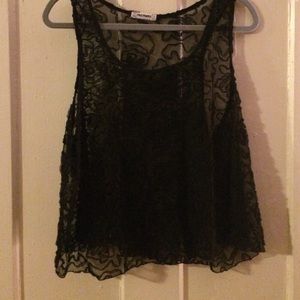 Sheer Free People sleeveless black top
