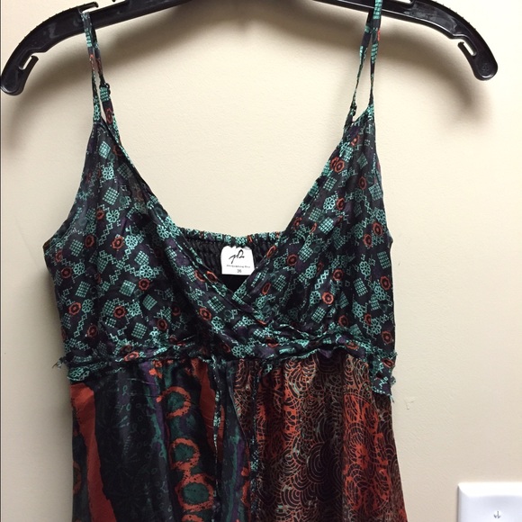 Silk high low dress bohemian style
